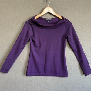 Banana Republic Women's Dark Purple Extra Fine Merino Sweater Top XS